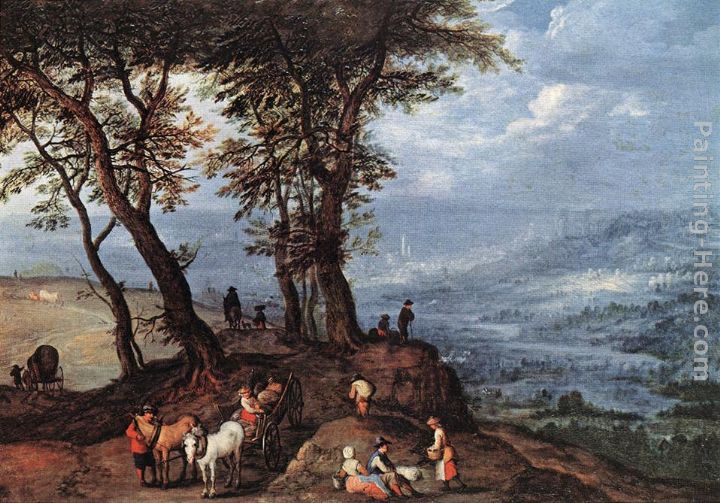 Going to the Market painting - Jan the elder Brueghel Going to the Market art painting